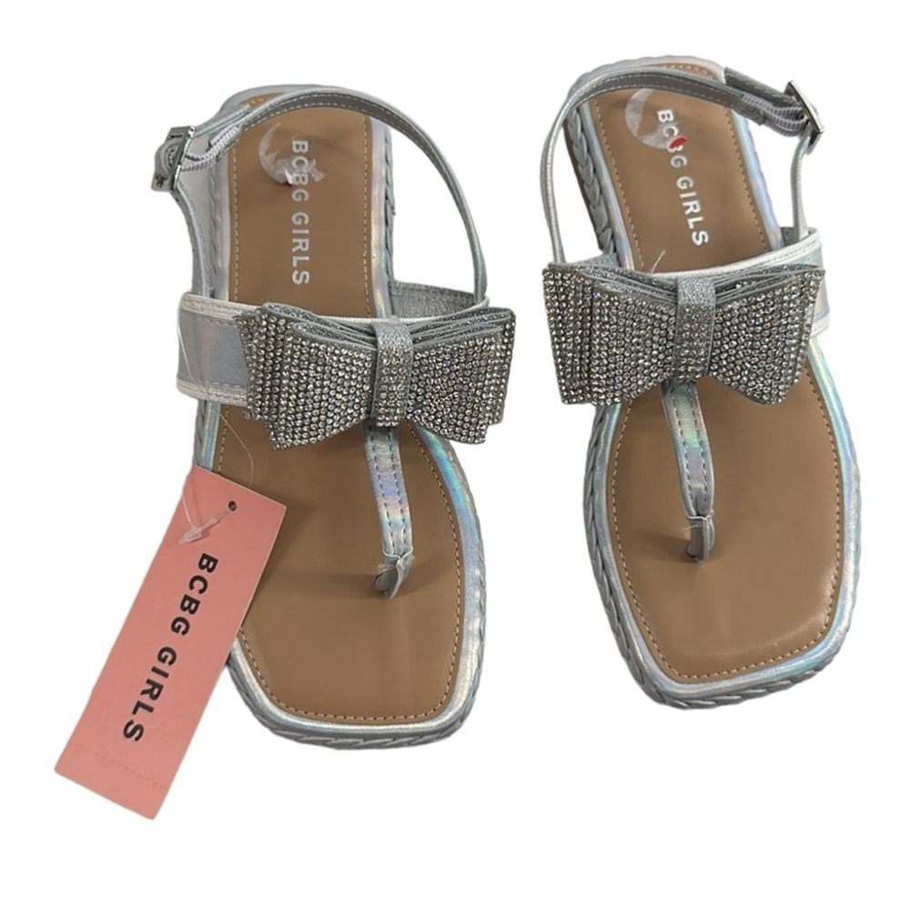 BCBG
Kids' Scarlet Sandal In Silver iridescent flower girl occasion sz 2 NWT - Picture 5 of 7